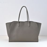 The Row Marlo Tote Bag in Matte Grained Calfskin Grey