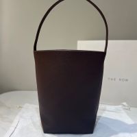 The Row Medium Park N/S Tote Bag in Grained Calfskin Burgundy
