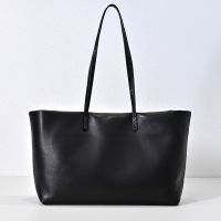 The Row Nuance Tote Bag In Sleek Nappa Leather Black