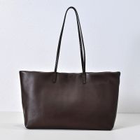 The Row Nuance Tote Bag In Sleek Nappa Leather Coffee
