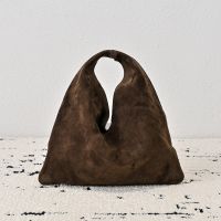 The Row Small Bindle Bag in Soft Suede Coffee
