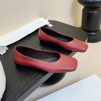 The Row Square Ballet Flats Women Lambskin Red